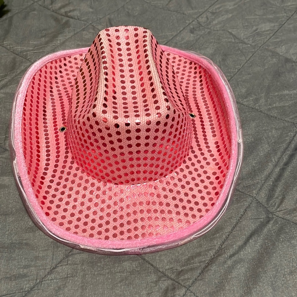 Pink light up cowboy hat
